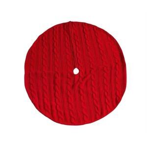 Winter Wonder Lane 48" Red Cable Kit Tree Skirt Holiday Home Decor